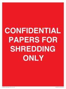 CONFIDENTIAL PAPERS FOR SHREDDING ONLY
